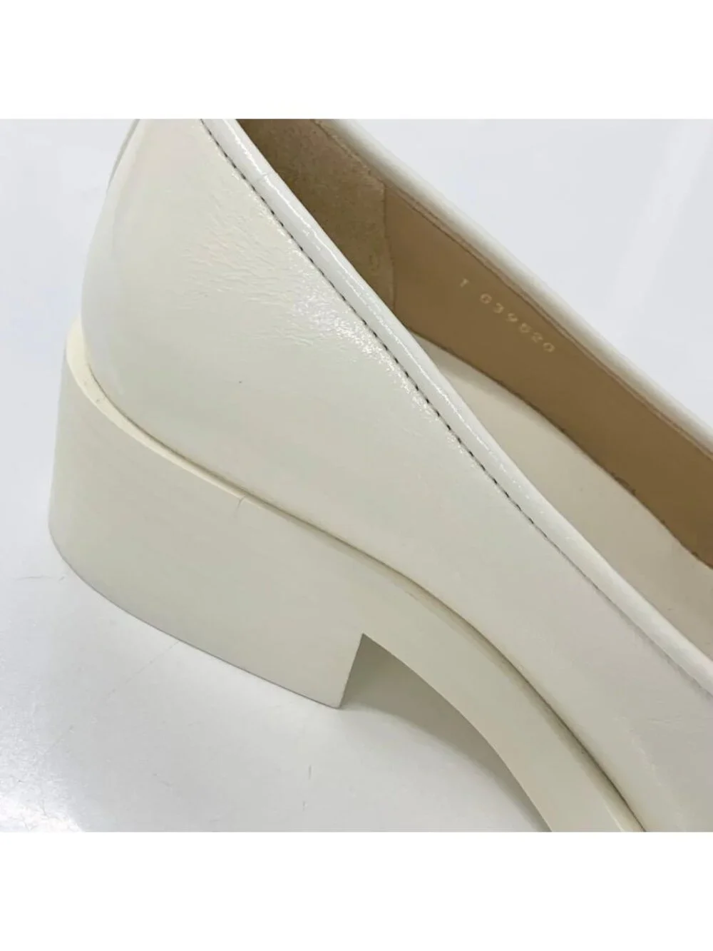 Chanel Coco Mark Leather Loafers White